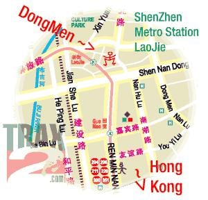 dongmen merkatuan Shenzhen mapa