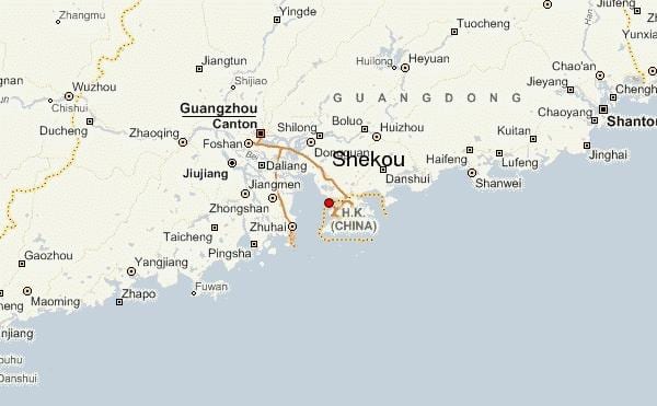 shekou Txina mapa