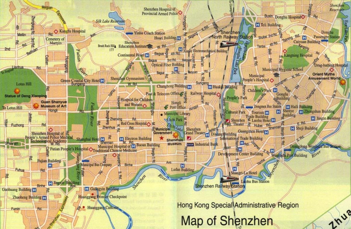 mapa Shenzhen city