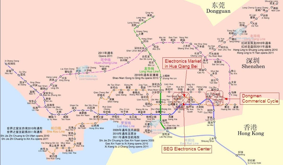 mapa Shenzhen elektronika merkatuan