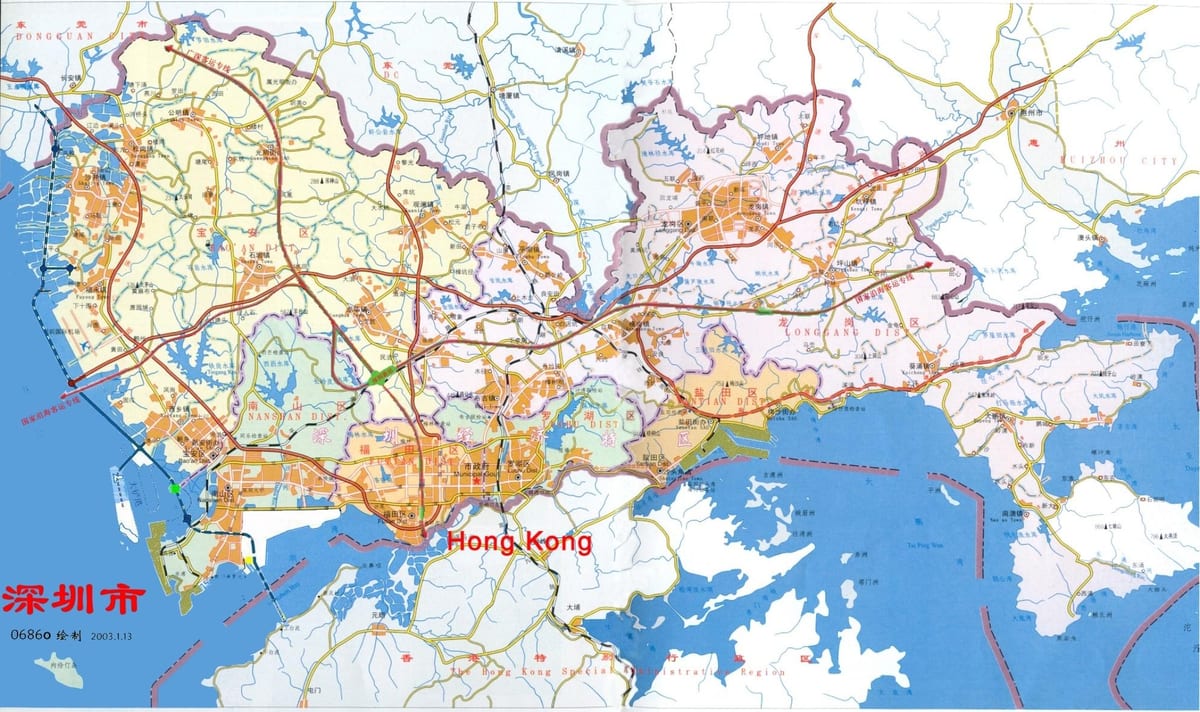 mapa Shenzhen ems Txina