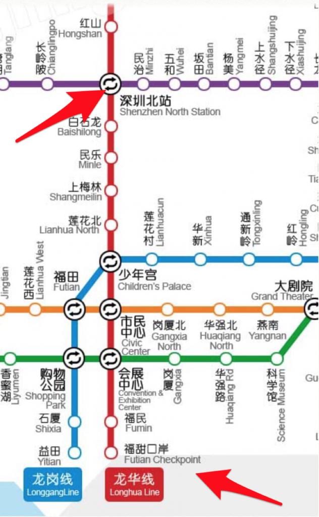 mapa Shenzhen north geltokia