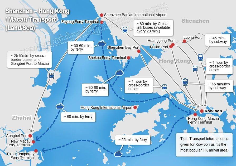mapa zhuhai ferry terminal