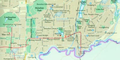 Mapa Shenzhen auzoetan