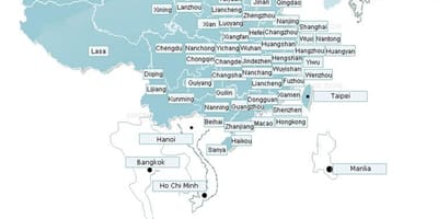 Mapa Shenzhen airlines ibilbidea