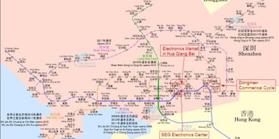 Mapa Shenzhen elektronika merkatuan